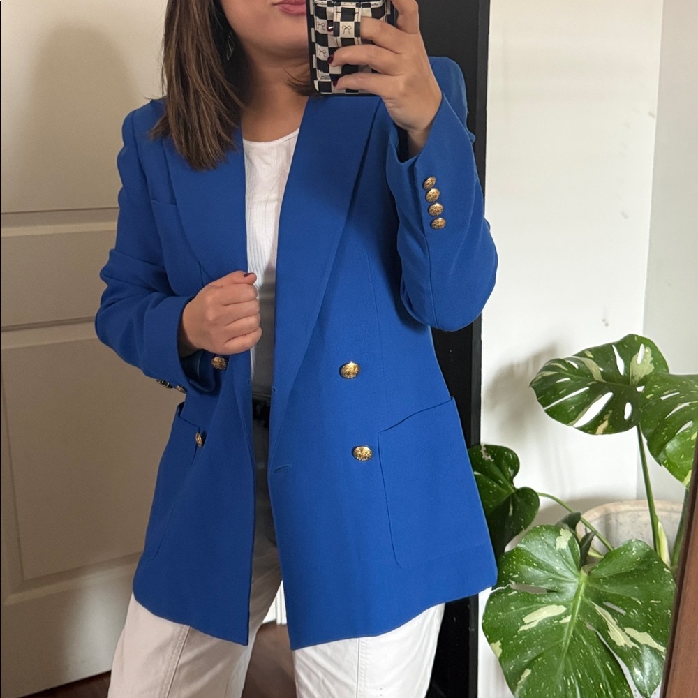 VTG Lauren Ralph Lauren Cruise Blue Double Breasted 97% Worsted Wool Blazer. 6